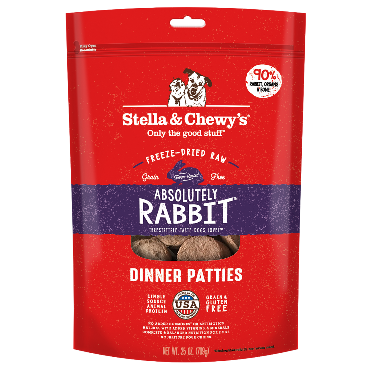 Freeze-Dried Absolutely Rabbit Patties - 25 oz