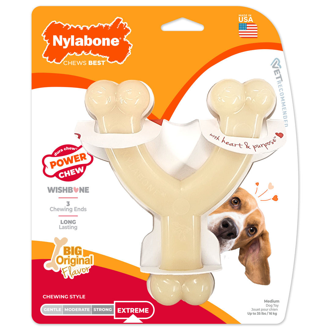 Nylabone Power Chew Original Wishbone Dog Chew Toy Medium (1 Count)
