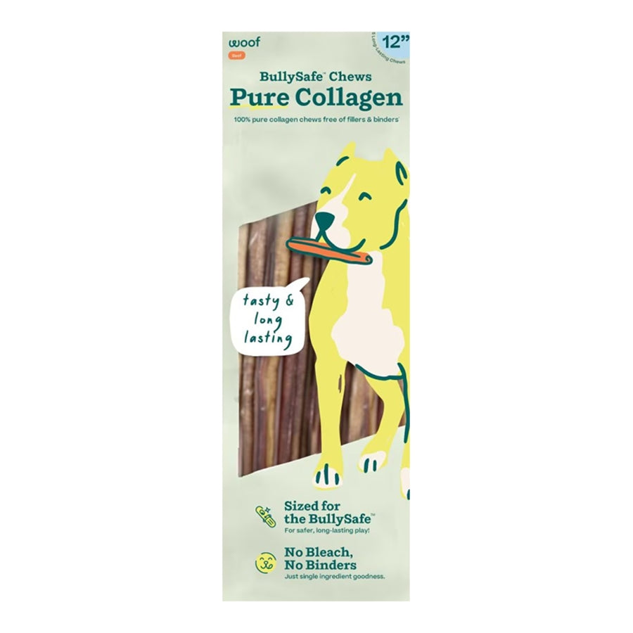 WOOF Pure Collagen Bully Chews 12in 5pk