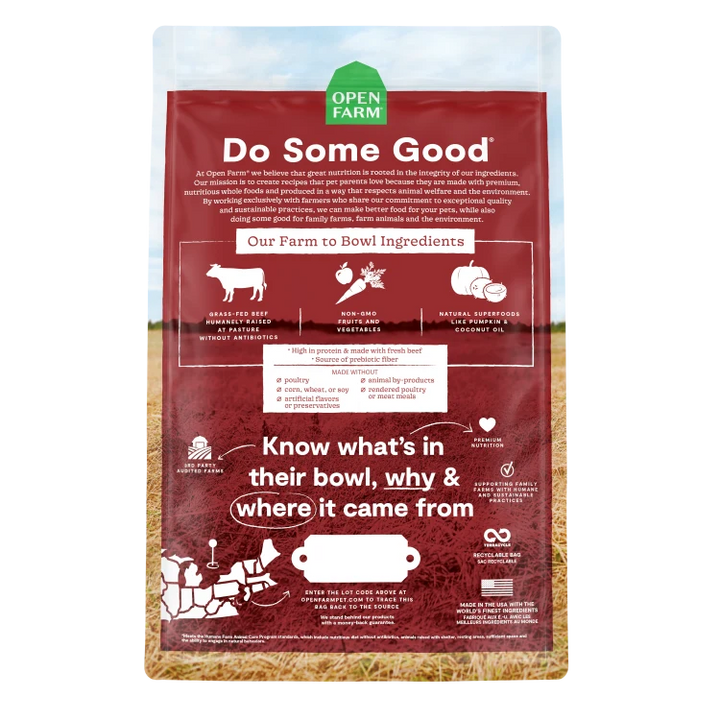 Open Farm Grain Free Grass Fed Beef 11 lb