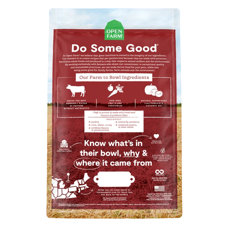 Open Farm Dog Food Dry GF Beef 22LB