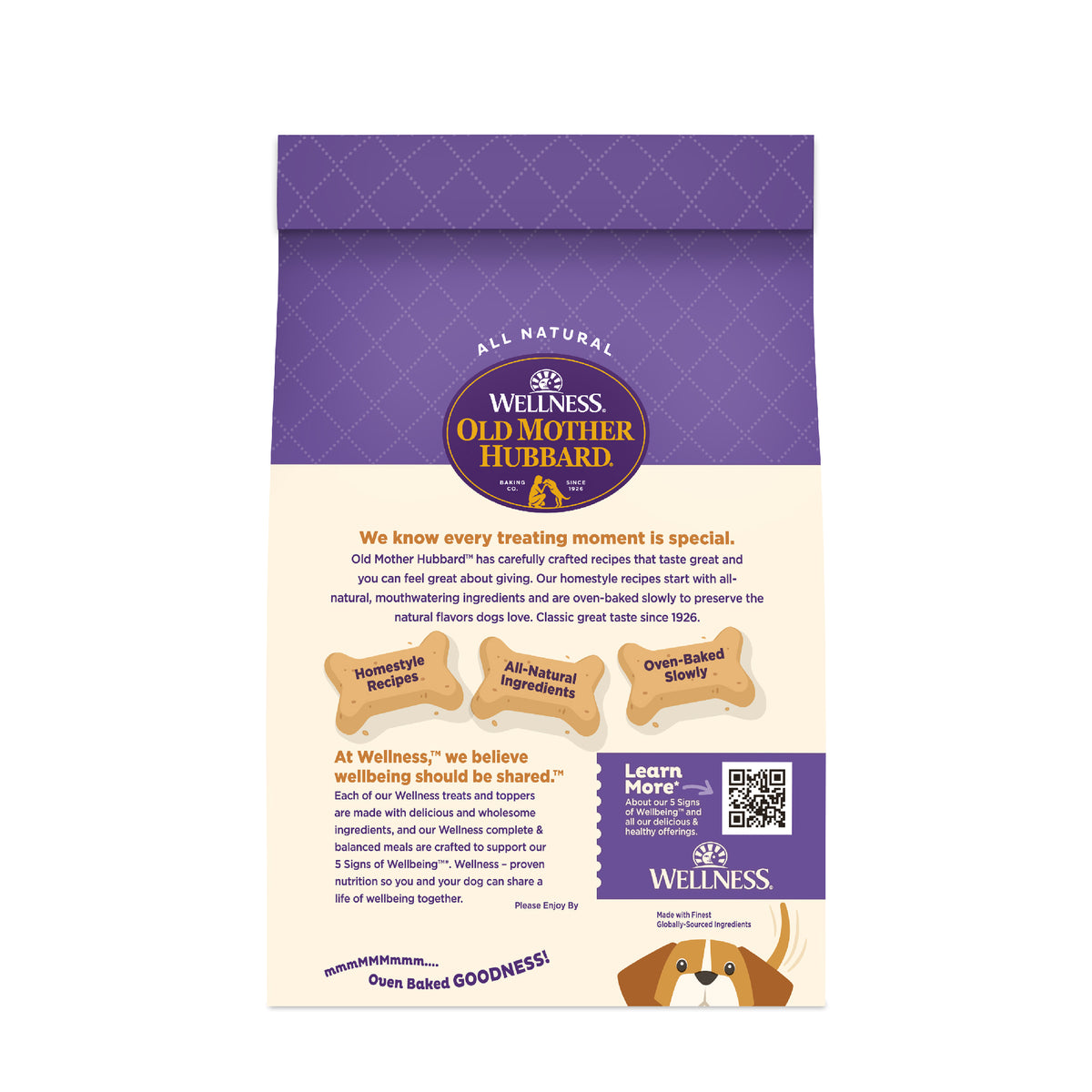 Wellness Old Mother Hubbard P-Nuttier Dog Biscuits, Natural, Training Treats, Peanut Butter Flavor, Large Size, (3.3 Pound Bag)