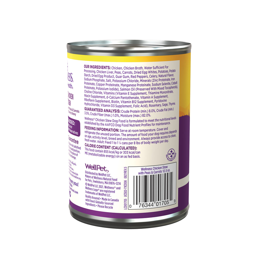 Wellness Complete Health Natural Grain Free Canned Dog Food, Chicken Stew, 12.5-Ounce Can (Pack of 12)