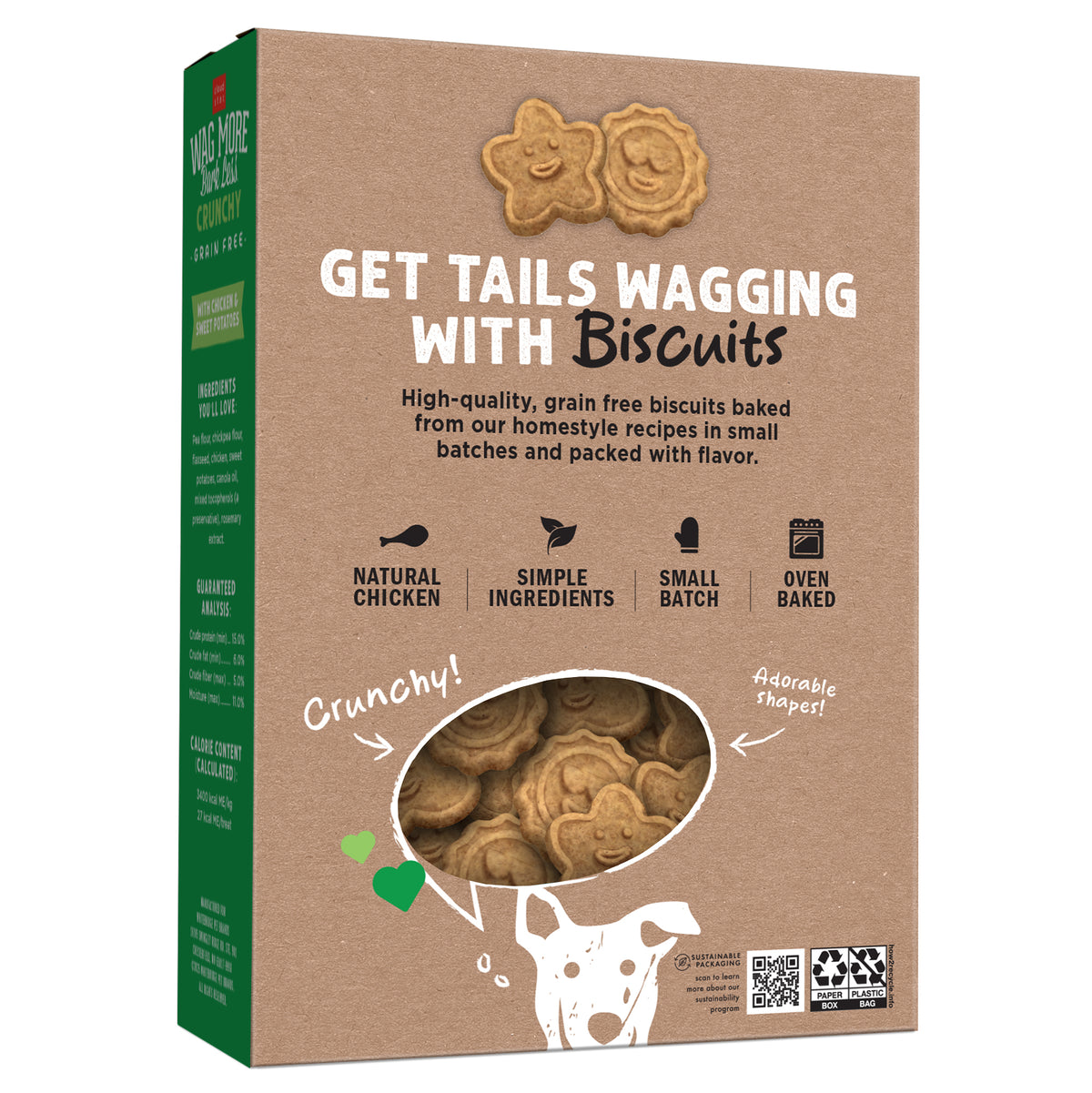 Wag More Bark Less Grain Treats with Chicken and Sweet Potatoes - back