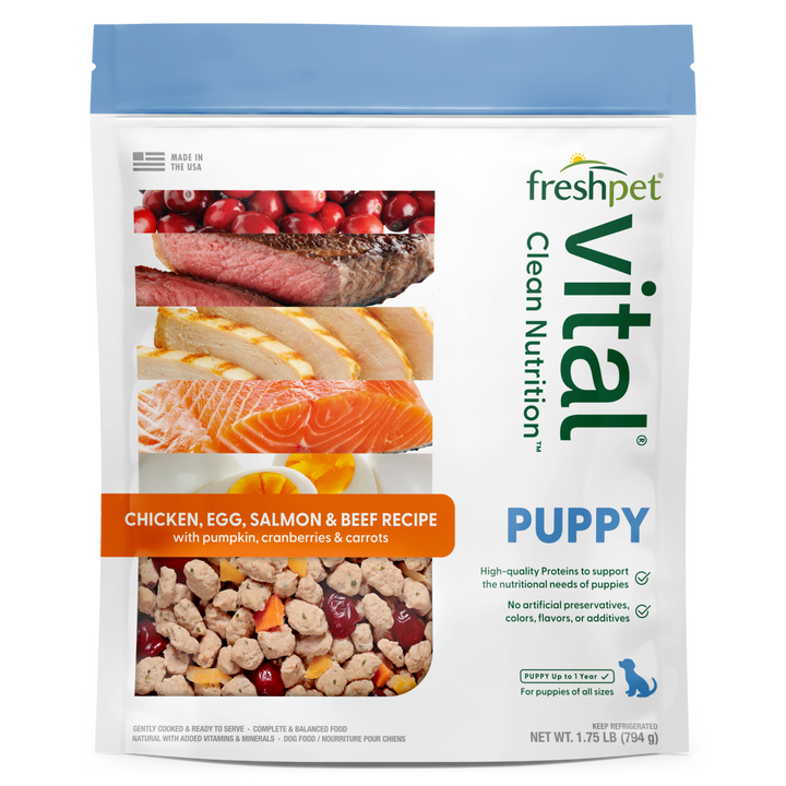 FreshPet Vital puppy chicken, egg, salmon &amp; beef puppy recipe with pumpkin, cranberries &amp; carrots 1.75LB