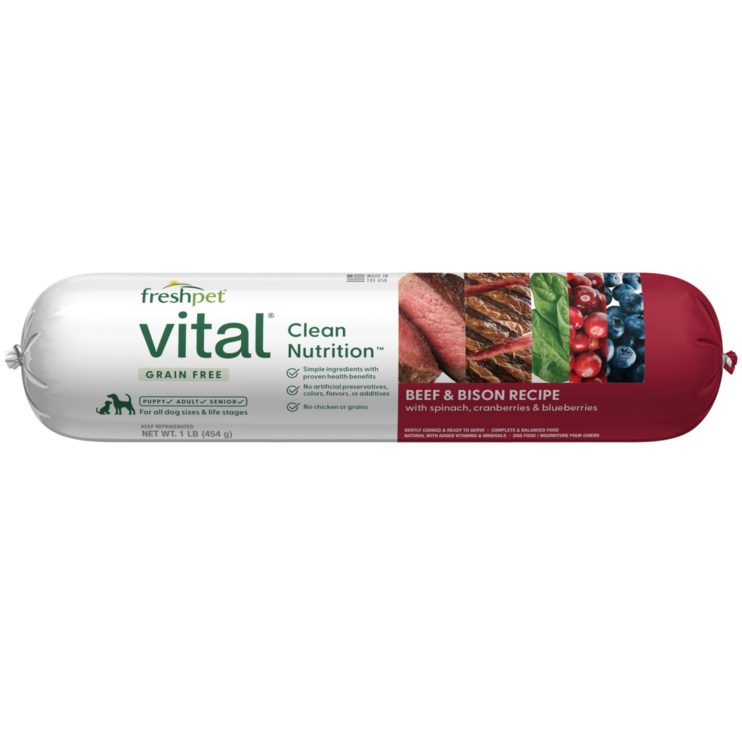 Deli Fresh Vital Grain Free Dog Bison &amp; Beef 1 lb Roll