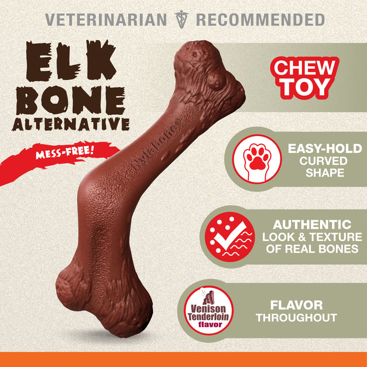 Nylabone Power Chew Elk Bone Alternative Chew Toy Venison X-Large (1 Count)