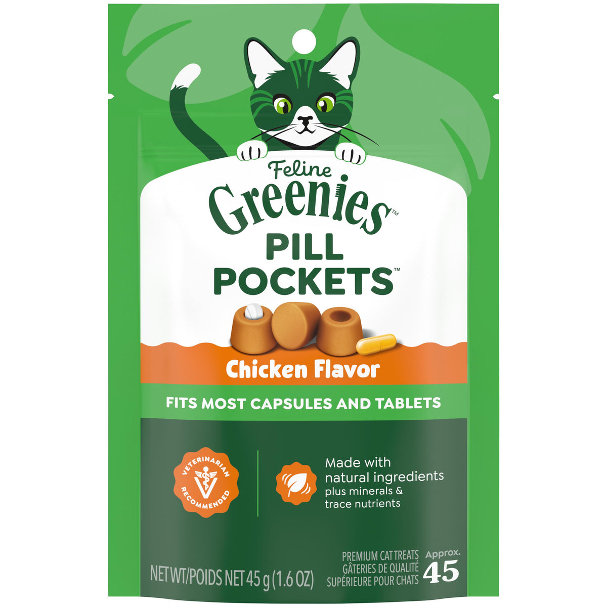 Greenies Chicken Feline Pill Pockets For Cats 1.6oz