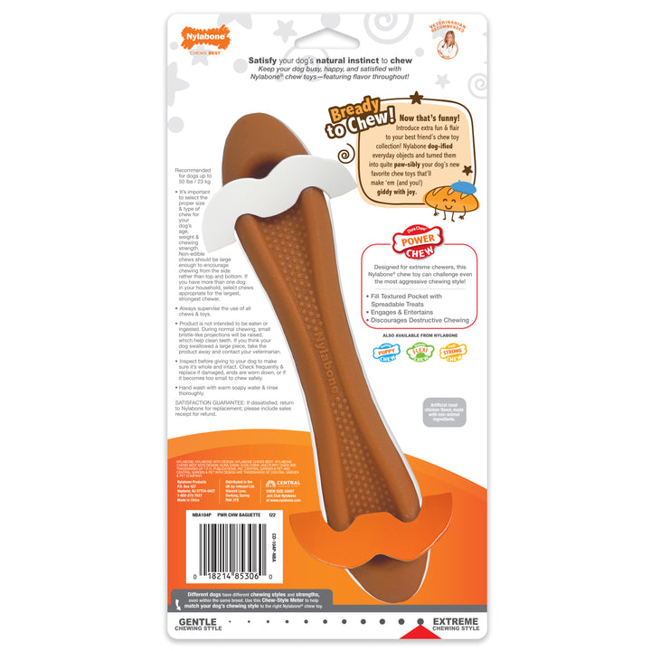 Nylabone Power Chew Baguette Dog Toy Roast Chicken Large (1 Count)