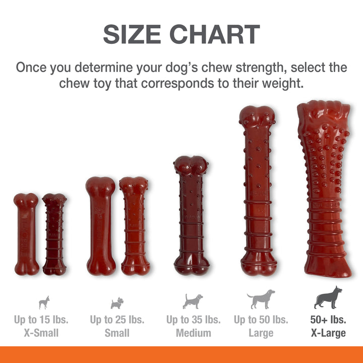 Nylabone Power Chew Basted Blast Textured Bone Dog Chew Toy Bacon &amp; Steak X-Large (1 Count)