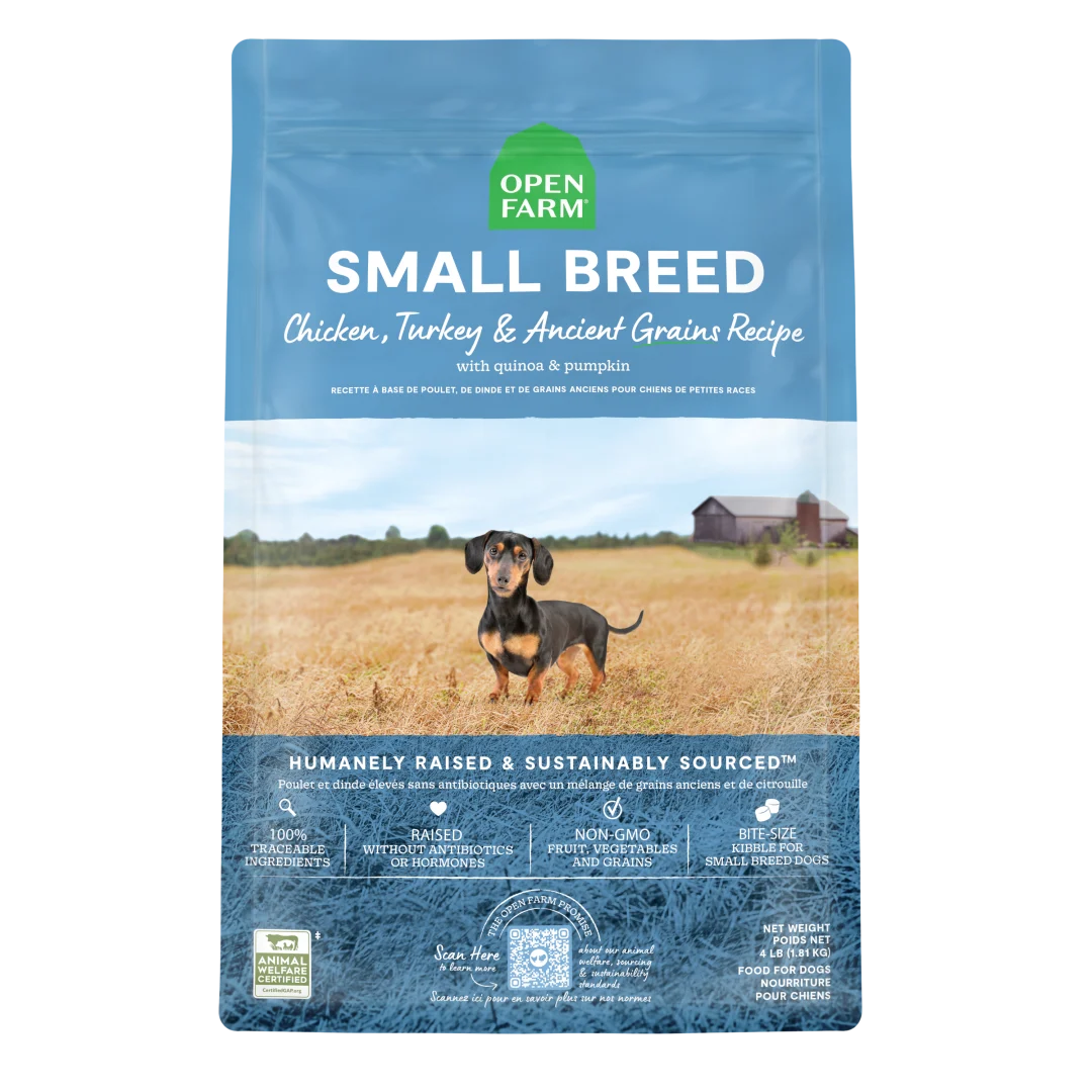 Open Farm Small Breed Chicken Turkey Ancient Grains Dry Dog Food 4 lb