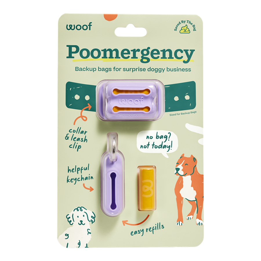 Woof Dog Waste Poomergency Poop Bag Lavender