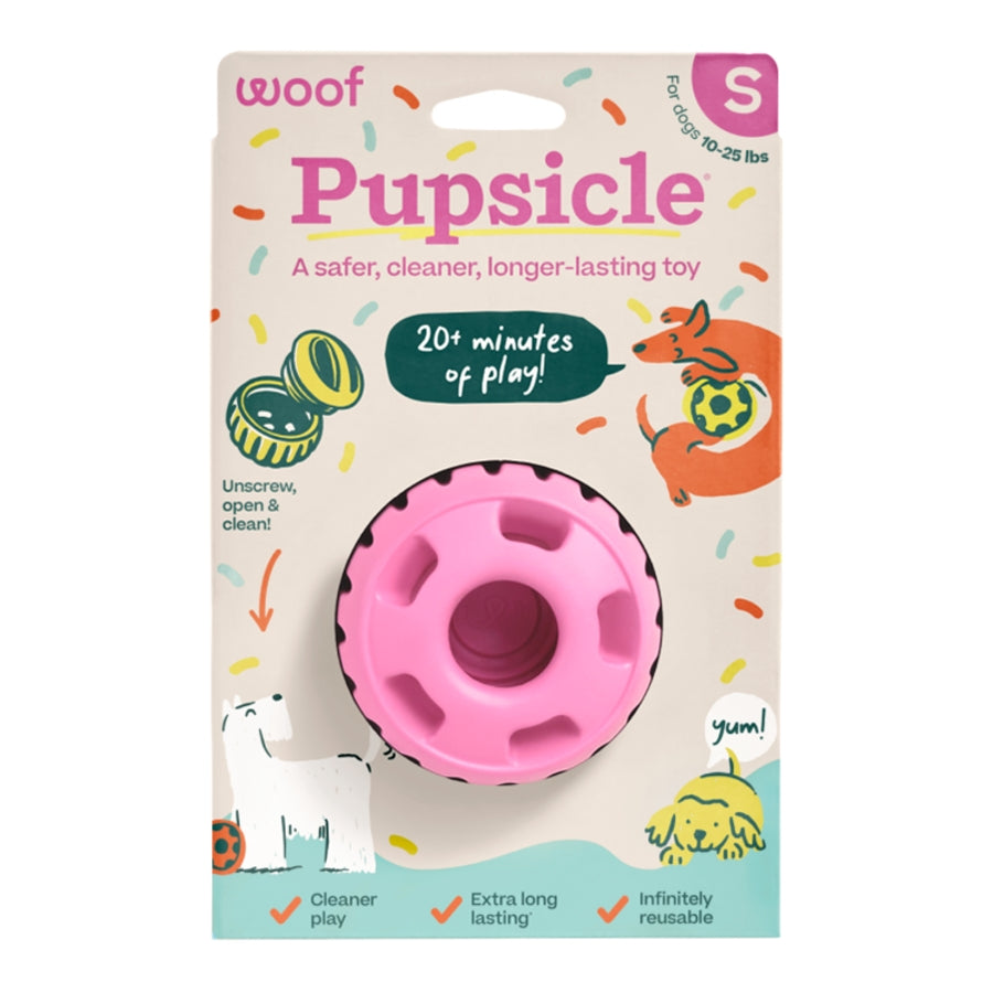 Woof Dog Toy Pupsicle Birthday Pink Small