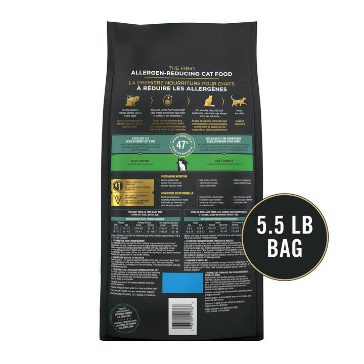 Pro Plan Live Clear Allergen Reducing Turkey Rice Indoor Cat 5.5 lb back