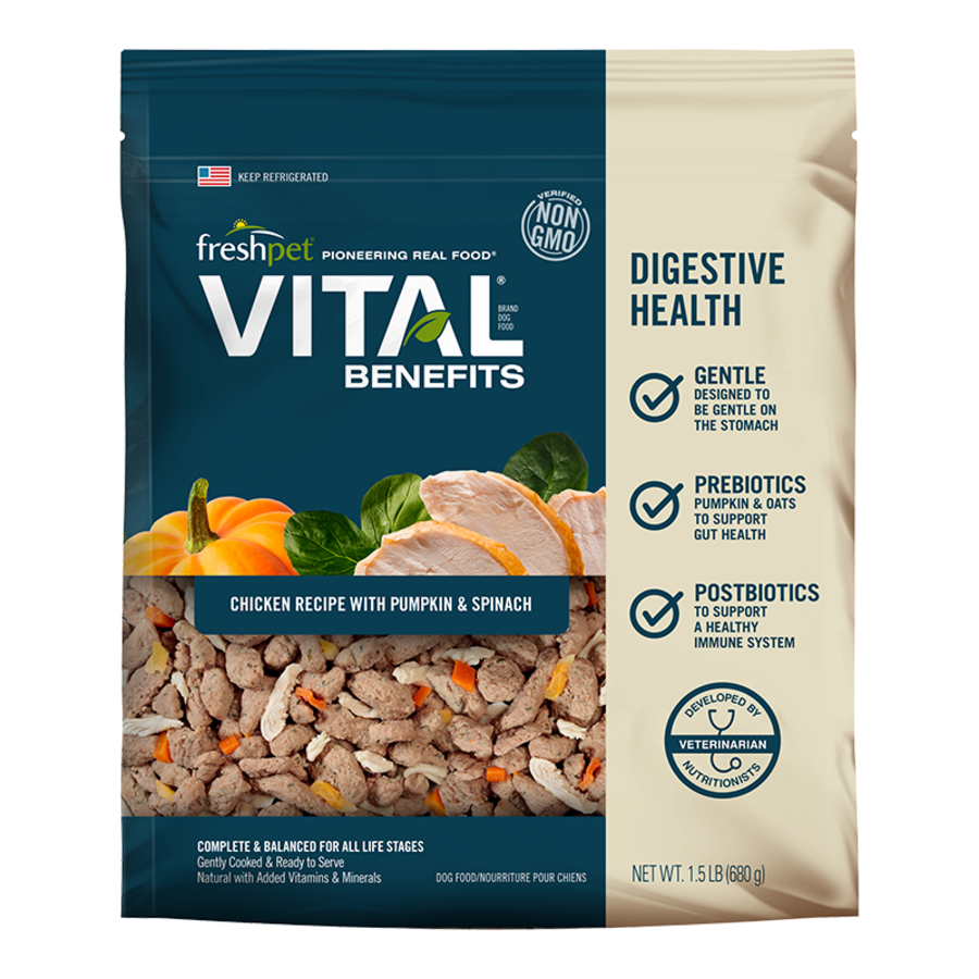 Freshpet Vital Benefits Digestive Health Chicken Recipe 1.5lbs