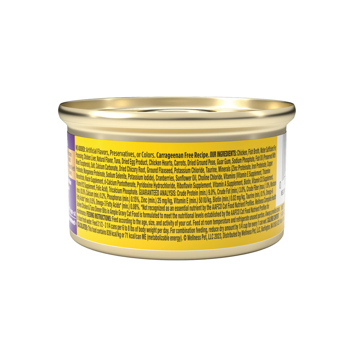 Wellness Complete Health Gravy Adult Wet Cat Food, Natural, Protein-Rich, Grain Free, 3 Ounce , 12 Pack, (Chicken & Tuna Dinner)