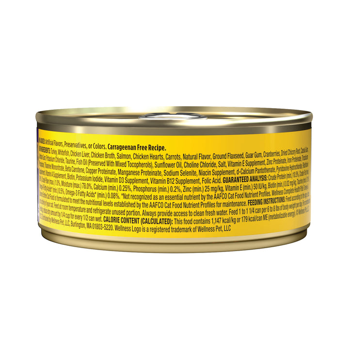 Wellness Complete Health Pate Adult Wet Cat Food, Protein-Rich, Grain Free, 5.5 Ounce, 12 Pack, (Turkey &amp; Salmon)