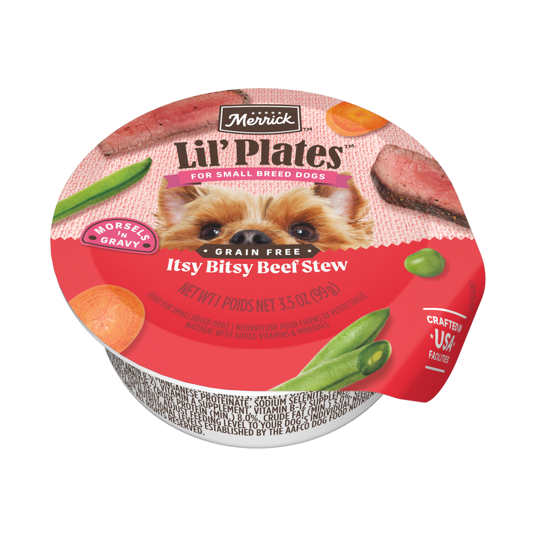 Merrick Small breed lil plates itsy bitsy bef stew 3.5oz