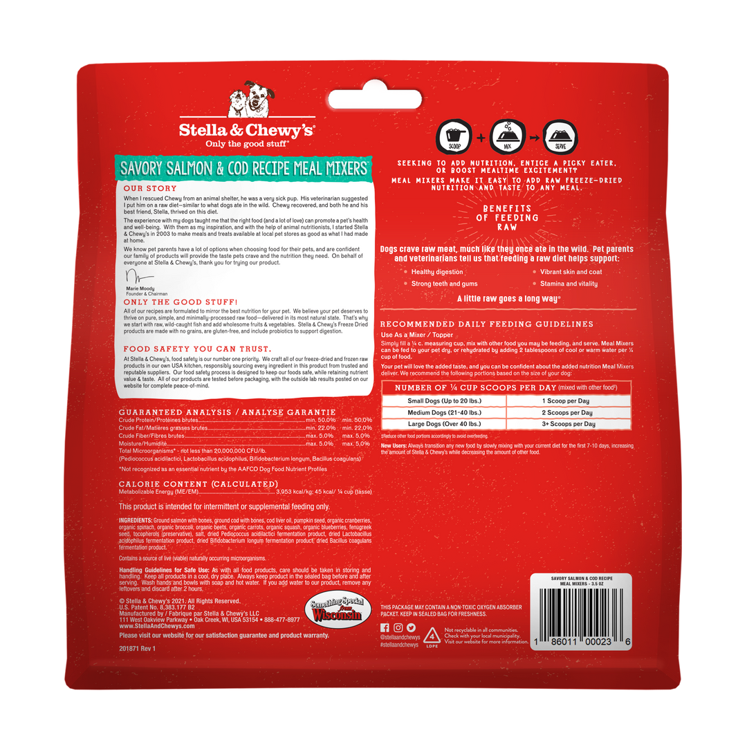 Freeze-Dried Savory Salmon &amp; Cod Meal Mixers - 3.5 oz