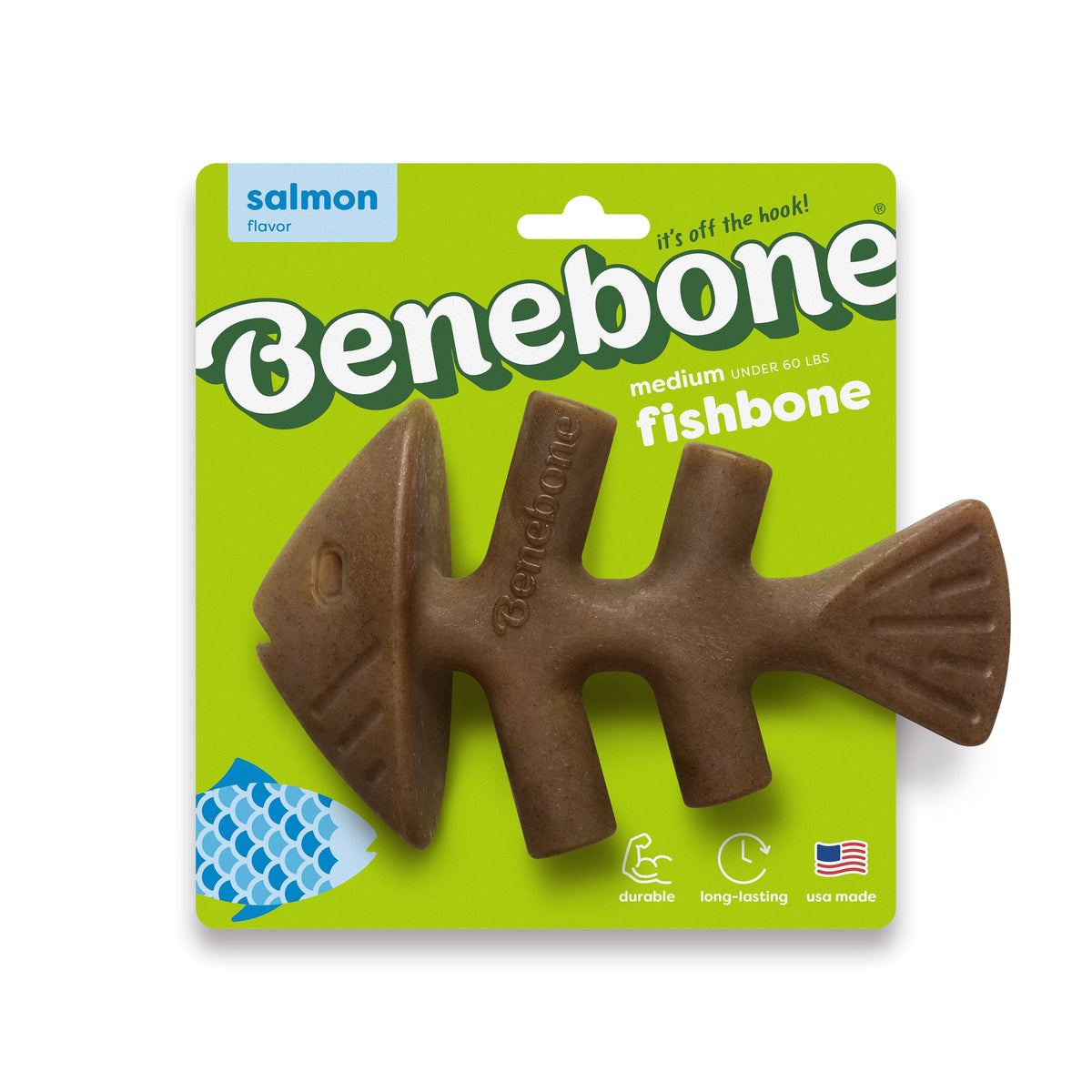 Benebone Fishbone Jack Salmon Medium