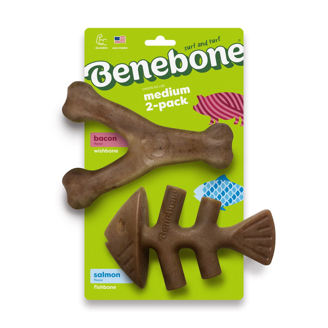 Benebone Medium 2pk Wishbone and Fishbone