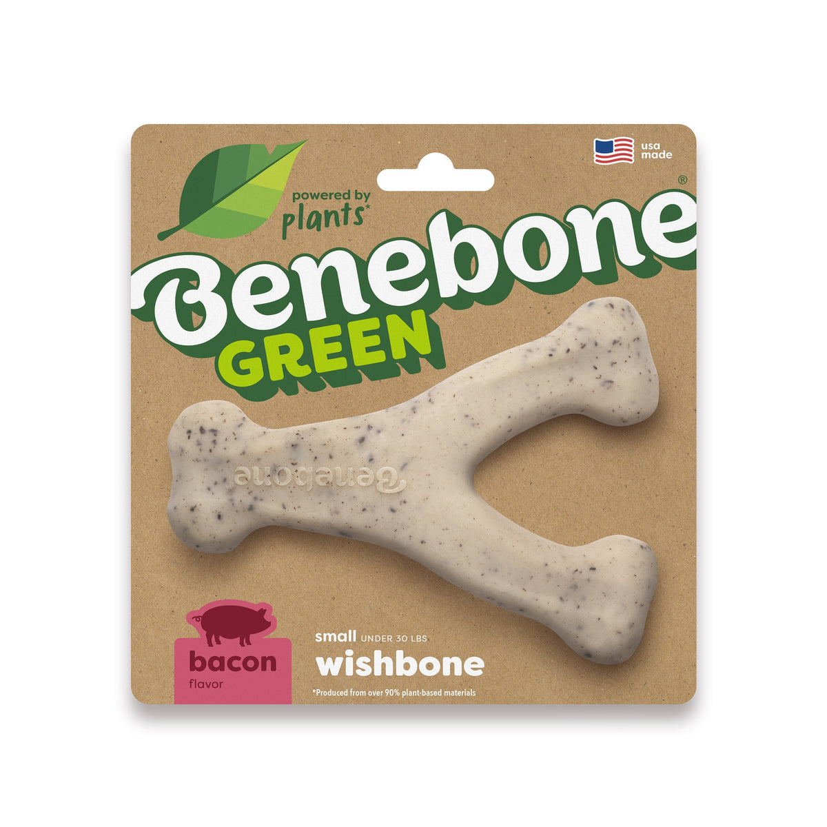Benebone Eco Bone Green Wishbone Bacon Small