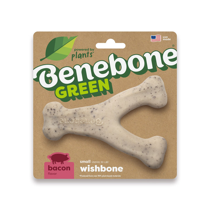 Benebone Eco Bone Green Wishbone Bacon Small