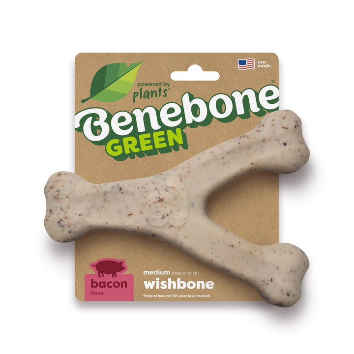 Benebone Eco Bone Green Wishbone Bacon Medium