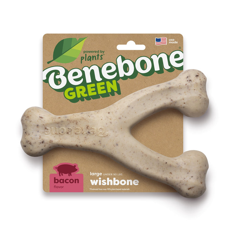 Benebone Eco Bone Green Wishbone Bacon Large