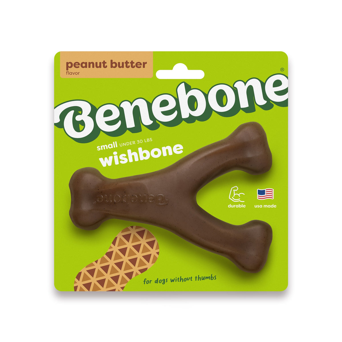 Benebone Peanut Butter Flavored Wishbone Mini Chew Toy 2.9oz