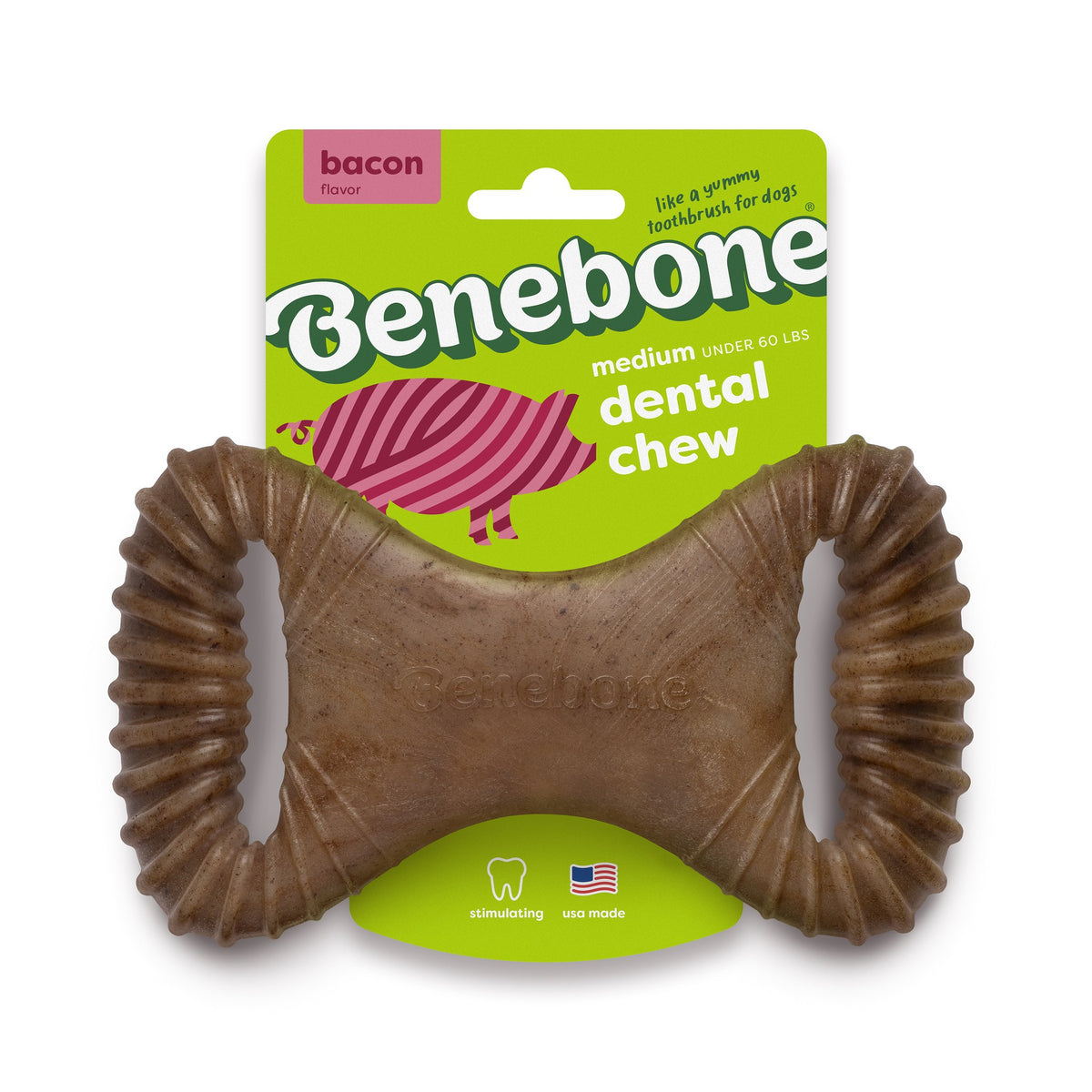 Benebone Bacon Flavored Rocking Dental Chew Toy 8.1oz
