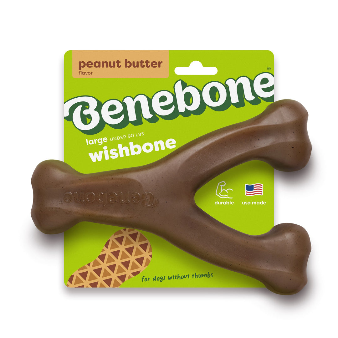 Benebone Peanut Butter Flavored Wishbone Jumbo Chew Toy 5.4oz