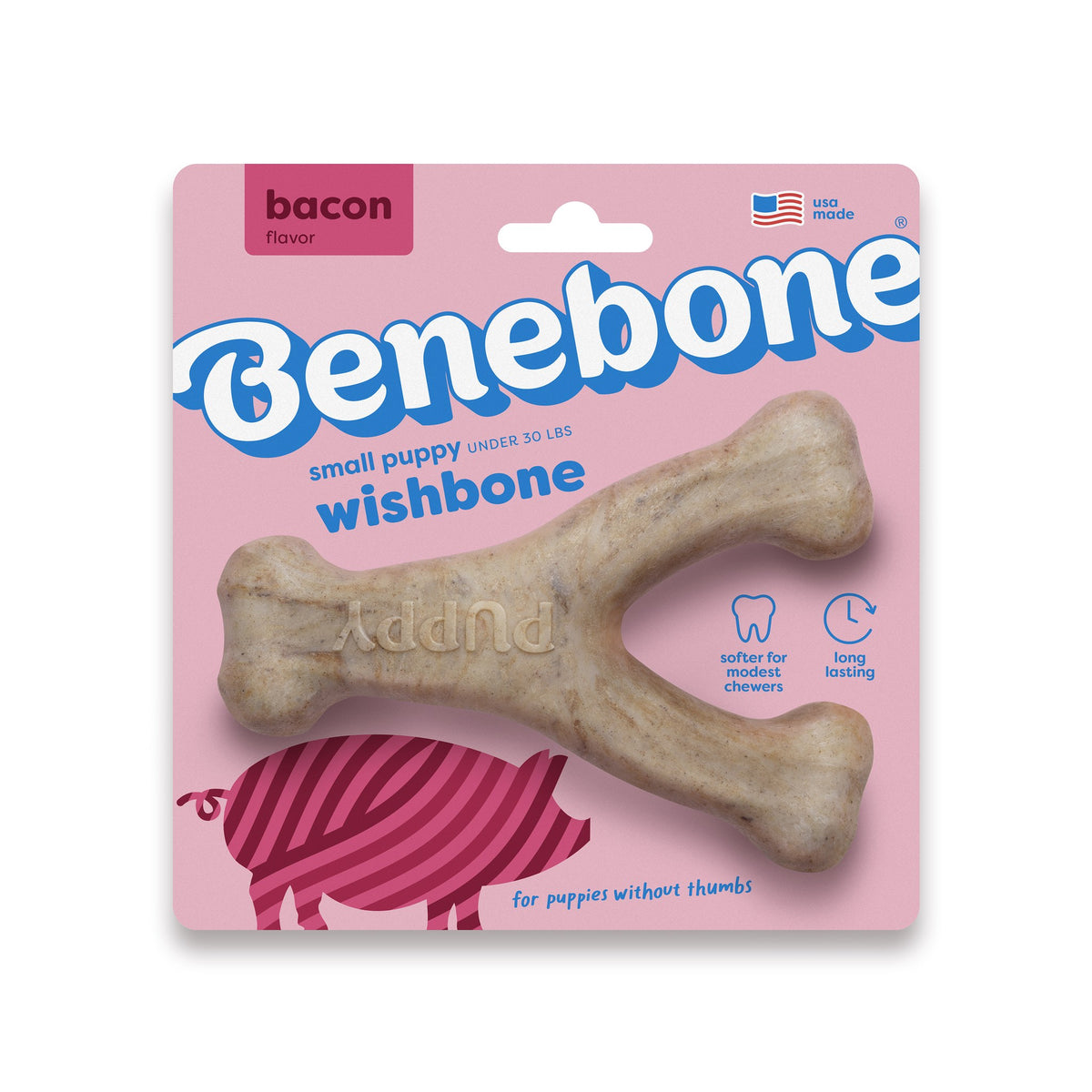 Benebone Small Puppy Bacon Wishbone