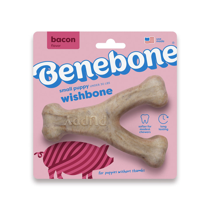 Benebone Small Puppy Bacon Wishbone