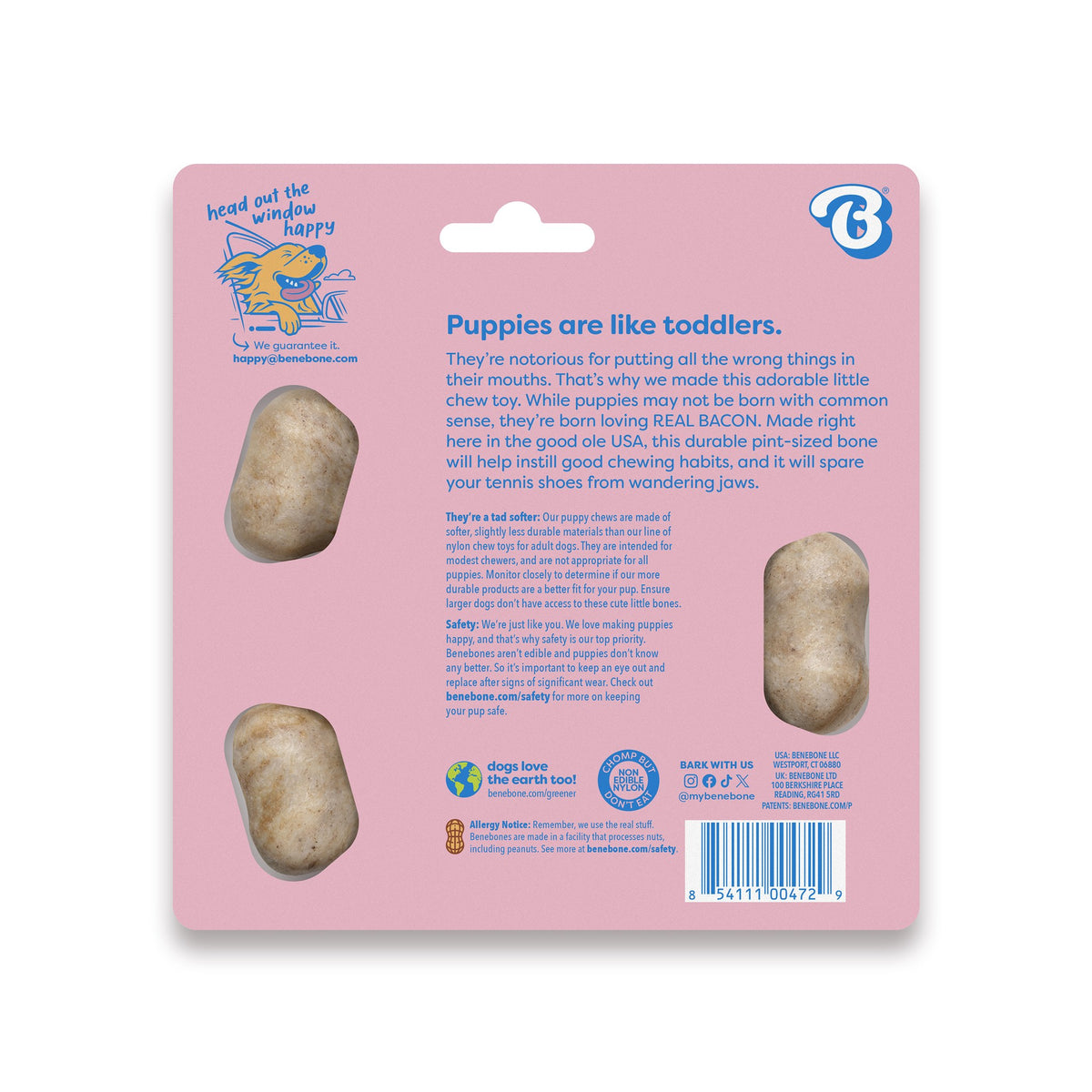 Benebone Small Puppy Bacon Wishbone