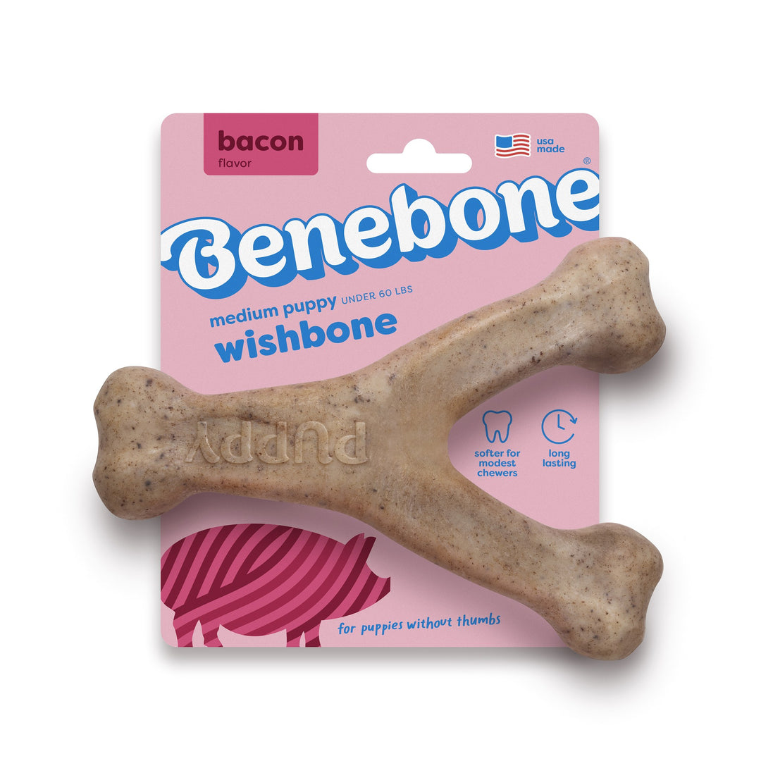 Benebone Puppy Wishbone Bacon Medium