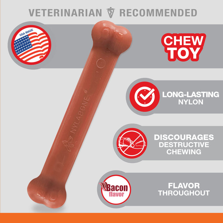 Nylabone Power Chew Original Bone Dog Chew Toy Bacon Large (1 Count)