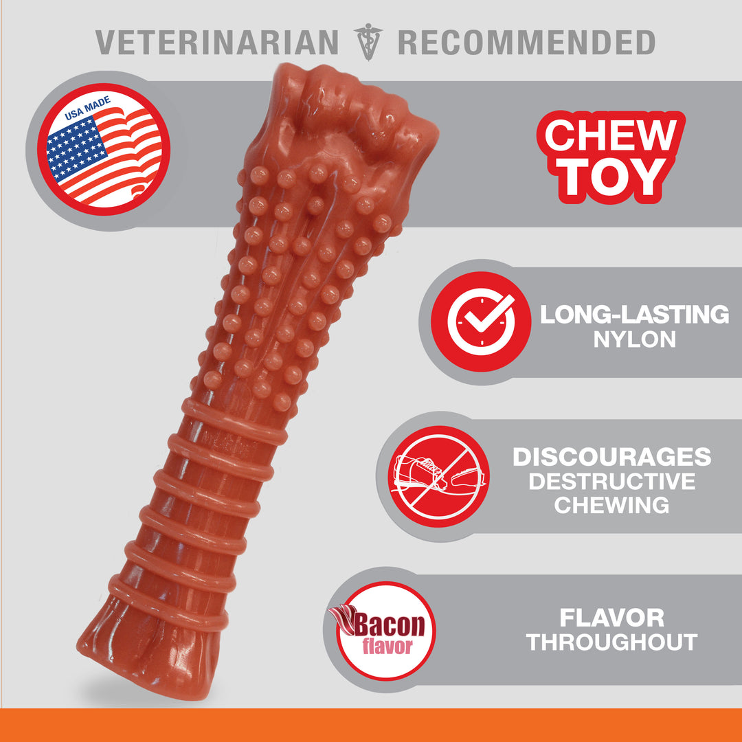 Nylabone Power Chew Textured Knuckle Bone Dog Chew Toy Bacon X-Large (1 Count)