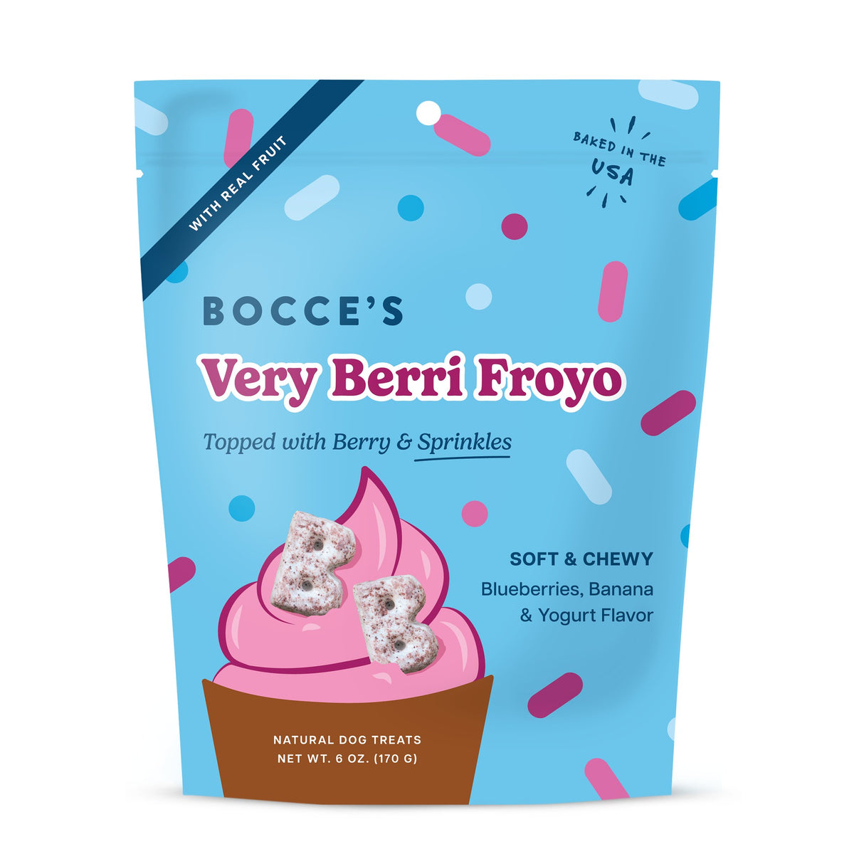 Bocces Dog Treat Soft Chewy Froyo Very Berri 6 oz