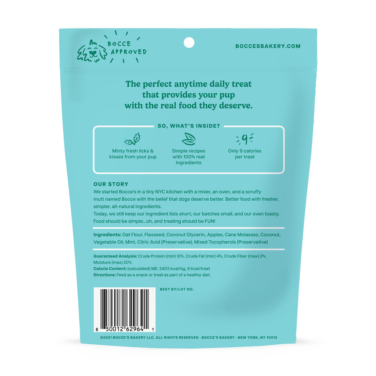 Bocces Bakery Dailies Soft Chewy Brushy Bites 6 oz Bag
