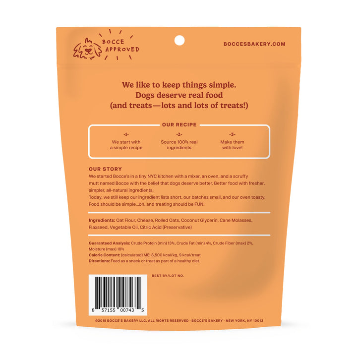 Bocces Bakery Basic Soft Chewy Cheese Treat 6 oz - back