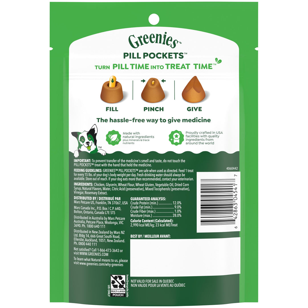 Greenies Canine Pill Pockets Chicken Capsules 7.9oz 30pk