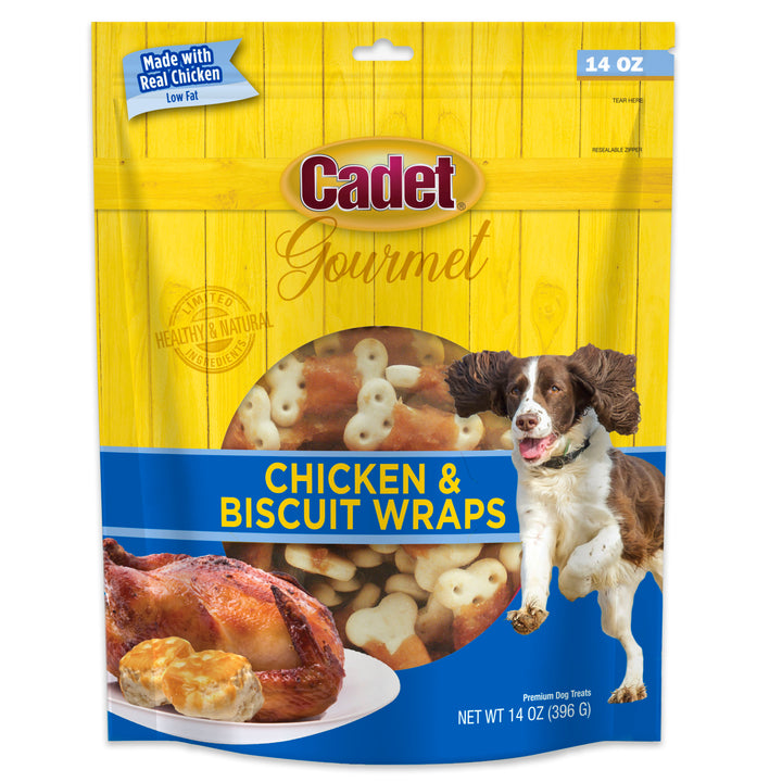 Cadet Gourmet Chicken Wrapped Biscuit Dog Treats 14 Ounce