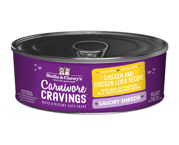 Carnivore Cravings Savory Shreds Chicken &amp; Chicken Liver - 2.8 oz