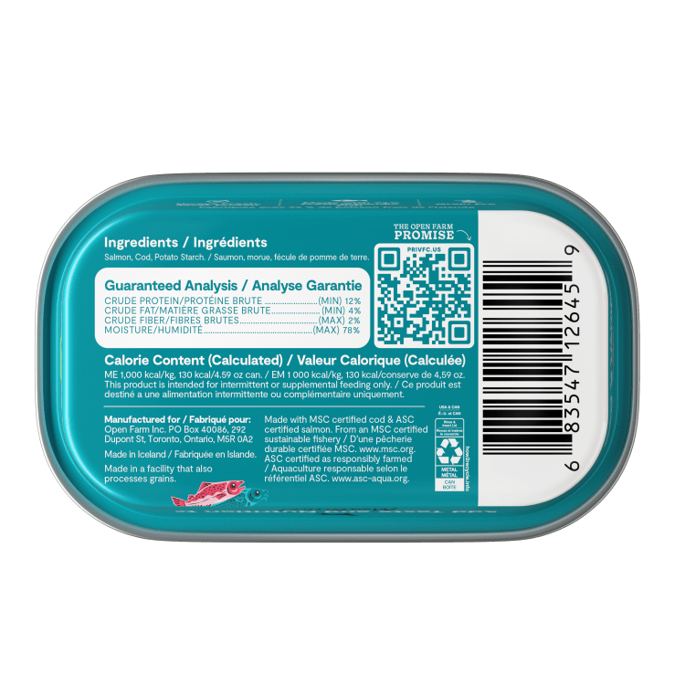 Open Farm Salmon &amp; Cod Topper Dog  4.59oz