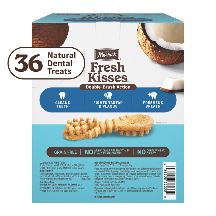 Merrick Fresh Kisses Small Coconut Oil/Botanical 36ct Box back