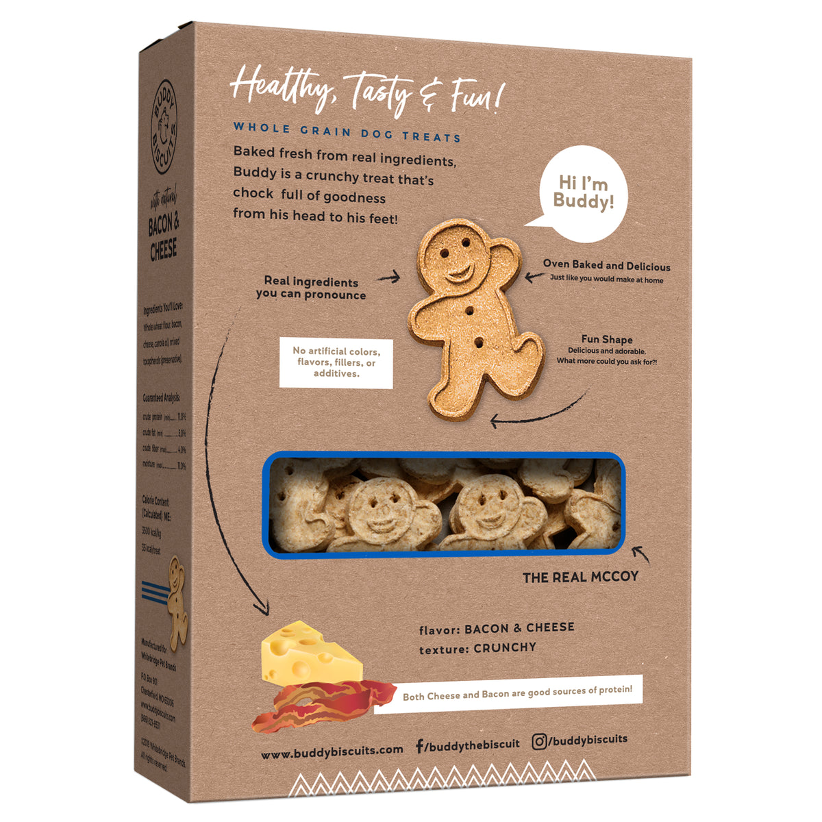 Cloud Star Original Buddy Biscuits Bacon and Cheese 16 oz - back