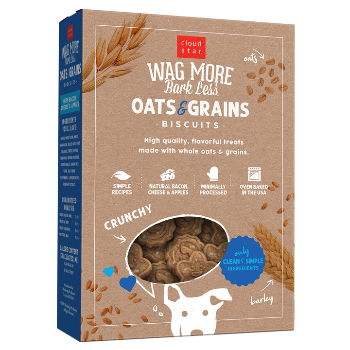 Wag More Bark Less Bacon Cheese and Apple Crunchy Treats 16 oz - back