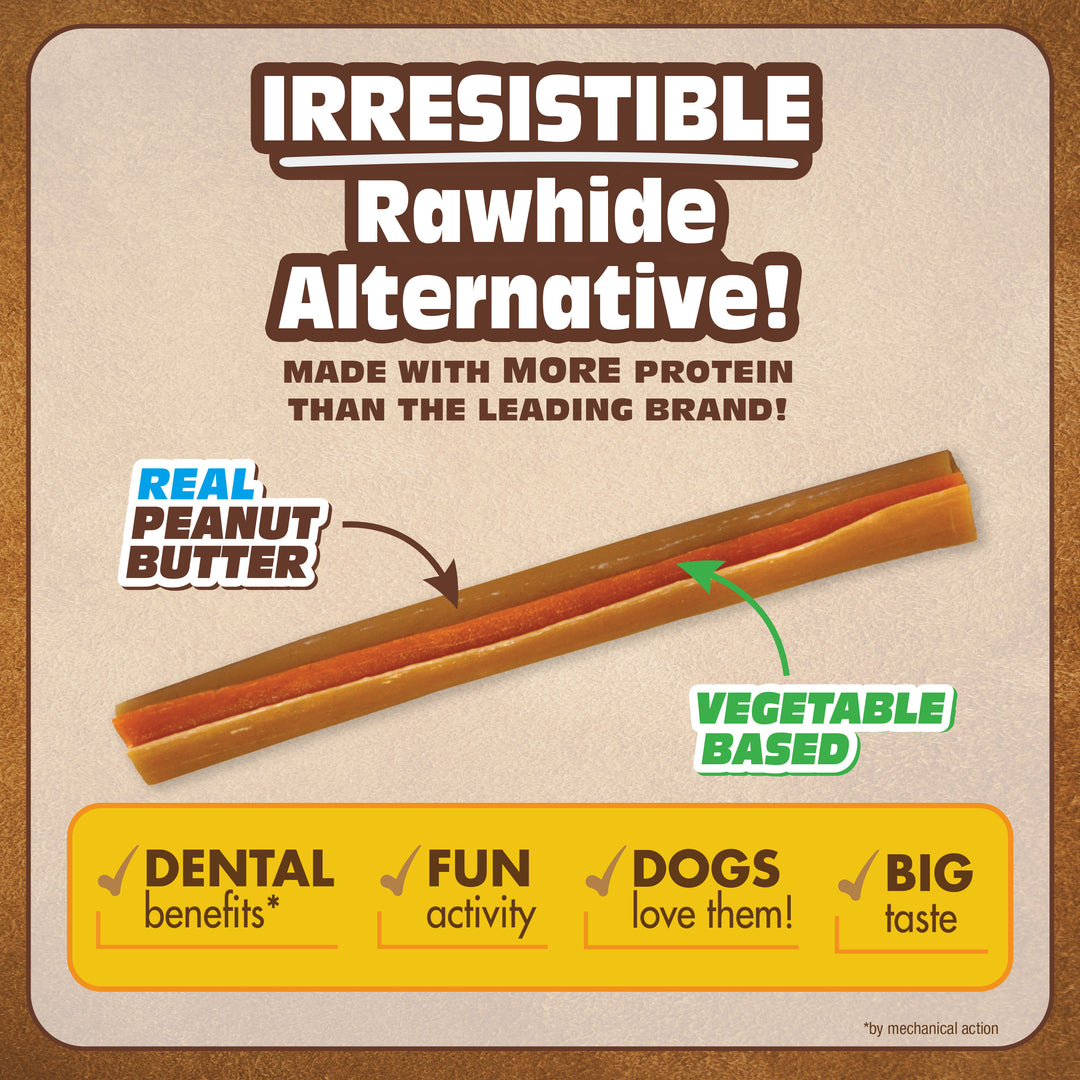 Cadet Choice Chews No Rawhide Dog Chew Sticks Peanut Butter 7 Ounce (10 Count)