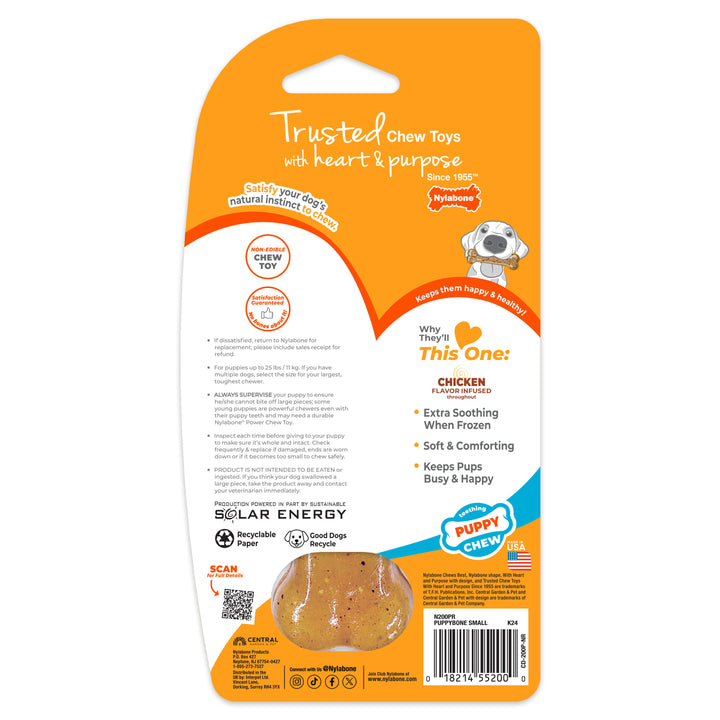 Nylabone Puppy Chew Teething Bone Dog Chew Toy Chicken Small (1 Count)